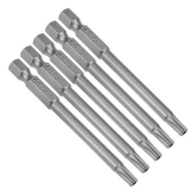 uxcell 5 Pcs T25 Magnetic Torx Screwdriver Bits 1/4 Inch Hex Shank 3-inch Len...
