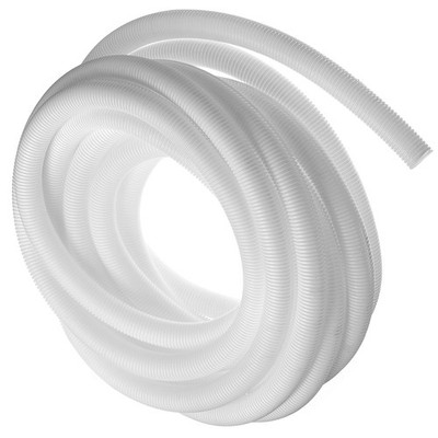 3/4'' x 33 Ft Split Wire Loom Tubing Guard Convoluted Flex White
