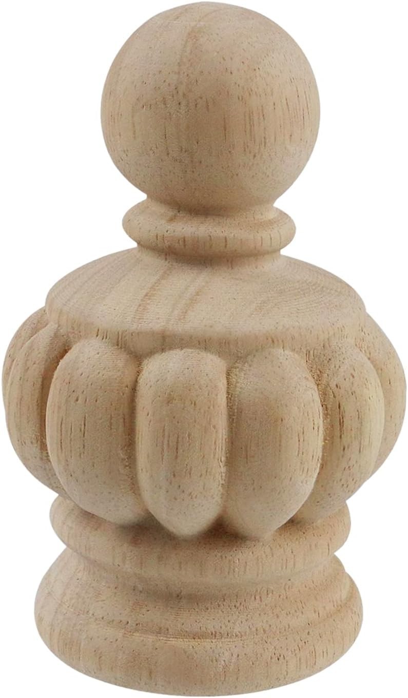 Wood Finials Curtain Rod Bed Post Staircase Decor DIY Crafts Unfinished 1 Pc
