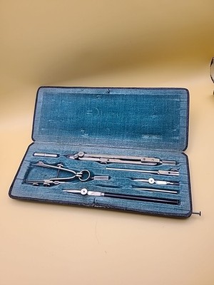 Vintage Compass Precision Instruments Drafting Set In Case.