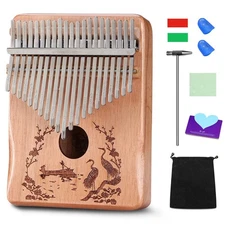 Kalimba 21 Keys Thumb Piano Solid Wood Mbira Finger Piano for Beginners with ...