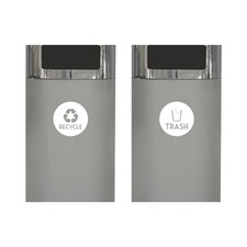 Recycle and Trash Vinyl Lettering Decal Sticker 4" x 4", White 