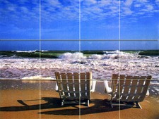 Art Mural Ceramic Sea Beach Backsplash Bath Tile 164