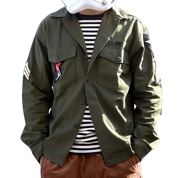 ジャケット・アウター 60S US ARMY OG107 UTILITY SHIRT JACKET 60s/70s US Army OG-107 Utility Shirt- SELECT SIZE – Plum