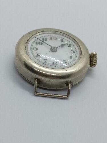 Antique Vintage Military Trench Red 12 JURA WATCH Pure White Metal Check✅ WWI - Picture 7 of 17