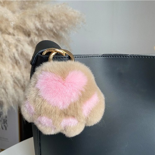 Rabbit Fur Pompom Keychain Ball Fluffy Fur Pendant Charm Bag Car Keyring - Picture 24 of 46