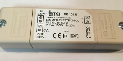 Trafo Electronic Transformer Dimmer Elettronico IN 230V DE 100 U  TCI 12V 100W