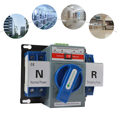AC110V 2P 63A Mini Dual Power Automatic Transfer Switch Toggle Control Converts