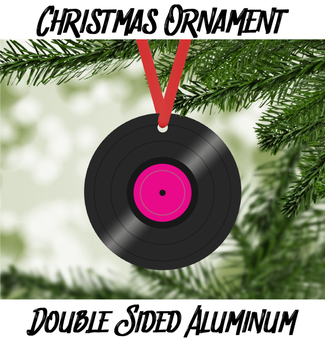 Pink Record Custom Metal Ornament LP. 45