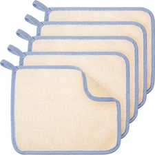 5 Pcs Exfoliating Face and Body Wash Cloths Towel Weave Bath Exfoliating Scrub..