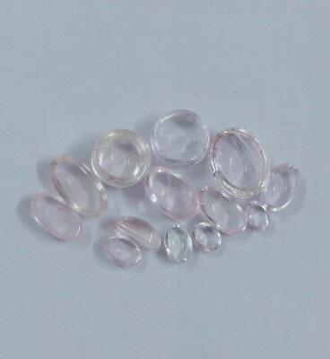 Morganite Oval & Round Shape Cabs Mix Color 13 Pieces 20.3 Cts. Natural Gemstone