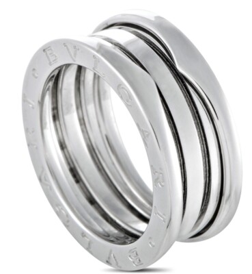 Neu Bvgari B.Zero1 18K Weißgold 3 Band Ring. Größe 8,5 Made in Italy