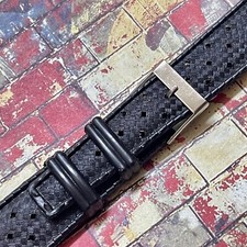 Two keepers original 1960s vintage 20mm dive watch band perforated rubber NOS