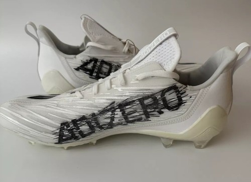 Adidas Men’s 12.5 Adizero Low Top Lightweight Football Cleats White/Black GX4049 - Picture 4 of 7