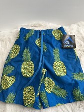Kanu Surf Boys' Kala Pineapple Swim Hybrid Cargo Shorts Trunks Blue Six 5/6