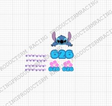 Stitch Vinyl Decals for 1/24 Scale Slot Car - Stick-on