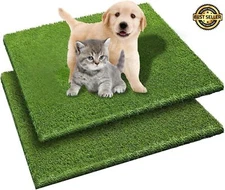 2PCS 18x28" Dog Grass Pee Pad, Artificial Grass Turf Rug For Pet, Fake Grass Pad