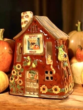 Blue Sky Clayworks HARVEST HOUSE #22309 Tea Light Candle House NWT
