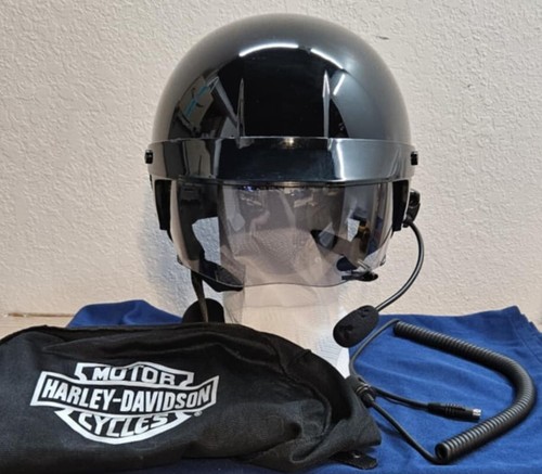 Harley-Davidson Half Helmet with Visor Size Medium With Bag