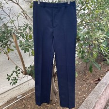 Vintage 70s/80s New Roads Pleated Dress Pants Navy Blue Talon Zipper Men  s 30x31