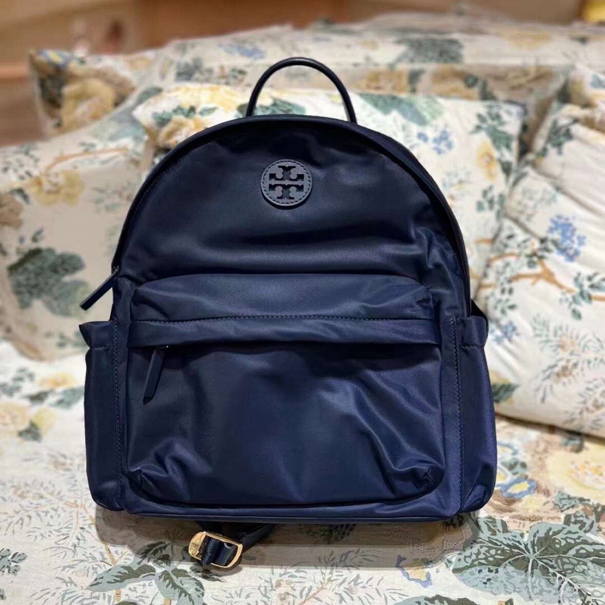 NWT Tory Burch Ella Nylon Lightweight Adjustable Backpack Navy