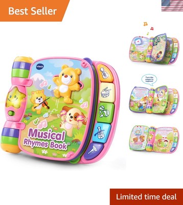 Pink Musical Rhymes Book: Interactive Learning Toy for Toddlers Aged 6 +