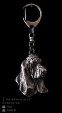 Basset Hound silver covered keyring, high quality keychain Art Dog 3rd kind
