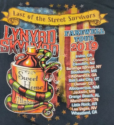 Lynyrd Skynyrd Last of the Street Survivors Farewell Tour 2019 XLarge Concert T - Picture 4 of 4