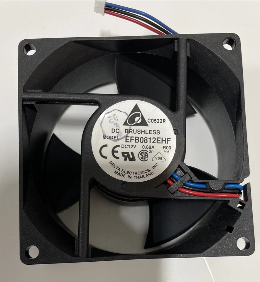 Delta EFB0812EHF Fan DC Brushless 12V .68A 80 x 80 x32 mm - Image 2 of 4