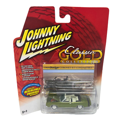 Johnny Lightning Classic Gold 1969 Dodge Coronet R/T Convertible 1