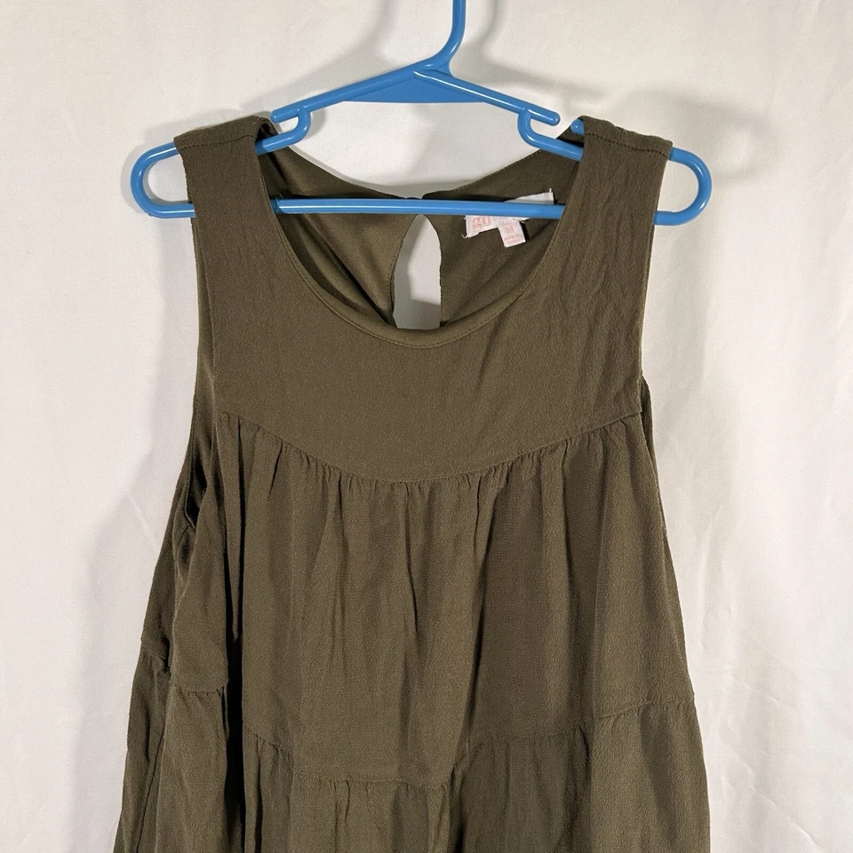 Gianni Bini 女孩连衣裙女孩中号纯色绿色无袖套衫人造丝 — 第 2/4 张图片