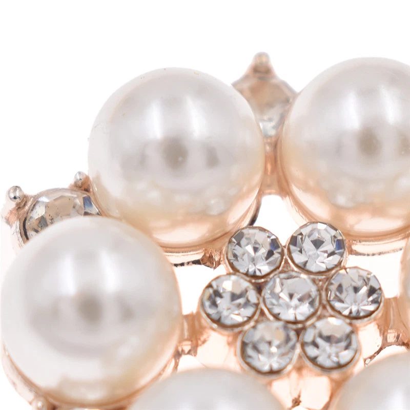 10pcs Pearl Flower Rhinestone Buttons Sewing Handbags Scrapbooking Craft DIY - Image 4 of 4