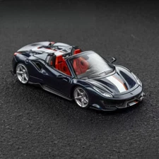 TPC 1:64 Ferrari Novitec 488 Convertible Metal Blue Alloy Collectible Car Model