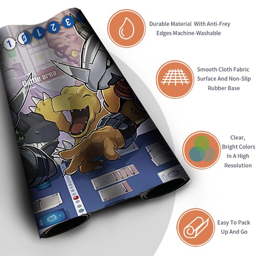 Alfombra de juego de mesa Digimon con zonas de cartas alfombrilla de ratón de TCG CCG - Imagen 3 de 5