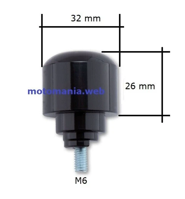 x Manubrio Honda Coppia Tappi Alluminio Nero Bilanceri Terminali Tipo Originali - Immagine 2 di 4