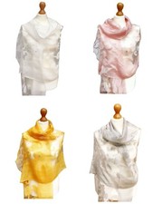 Organza Silky Meshes Wrap Floral Print Scarf Pashmina High Quality Shawl Hijab