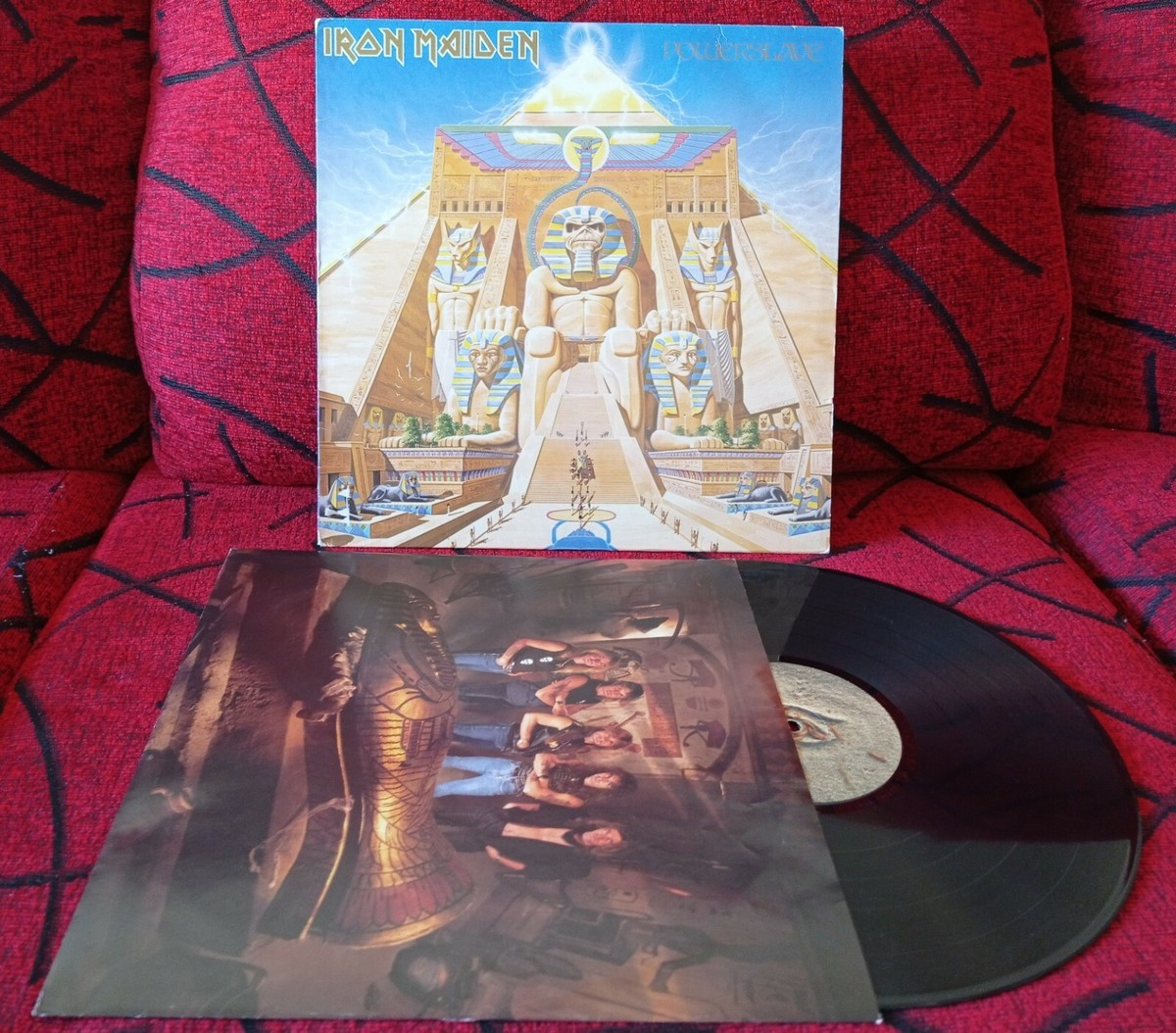 IRON MAIDEN ** Powerslave ** ORIGINAL 1984 Spain LP w/ INSERT *NO
