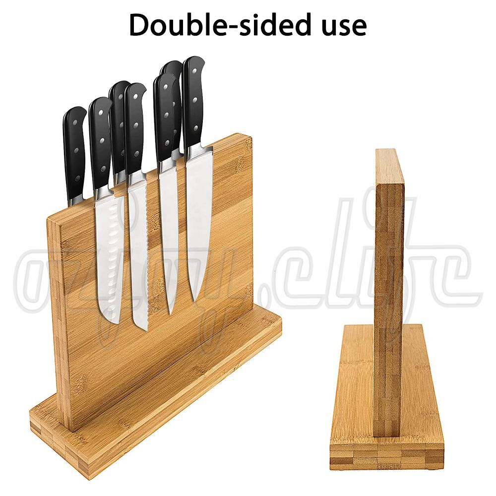 Wood Knife Holder Storage Cutlery Stand Rack Block Kitchen Bar