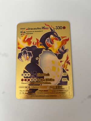 gold dracaufeu pokemon card Pokémon Dracaufeu VMAX Gold Card Hp-330