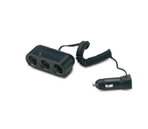 ACCENDISIGARI ELETTRICO AUTO ADATTATORE TRIPLO 12/24V CAVO ALLUNGABILE 3 USCITE