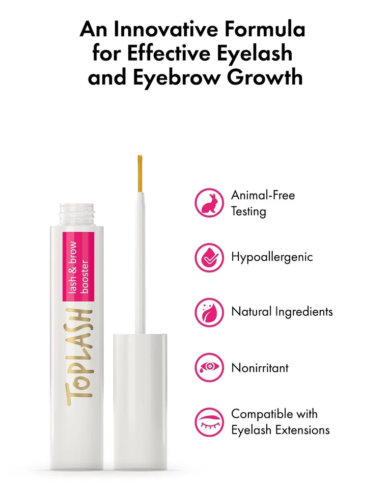 Toplash Eyelash Growth Serum for Longer, Thicker, Fuller Brows & Lash 0.1 fl.oz. - Image 2 of 4
