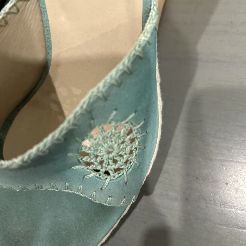 BCBGirls бирюзовый крючком клинья платформы каблуки замши дерева Бразилии почти не носили - Изображение 3 из 4