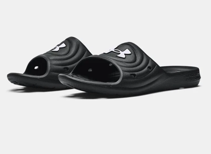 Under Armour UA Locker Slides, MEN'S Sandals, Black or Black Camo 3023758 NEW