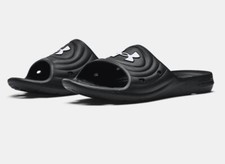 Under Armour UA Locker IV Slides, MEN'S Sandals, Black or Black Camo 3023758 NEW