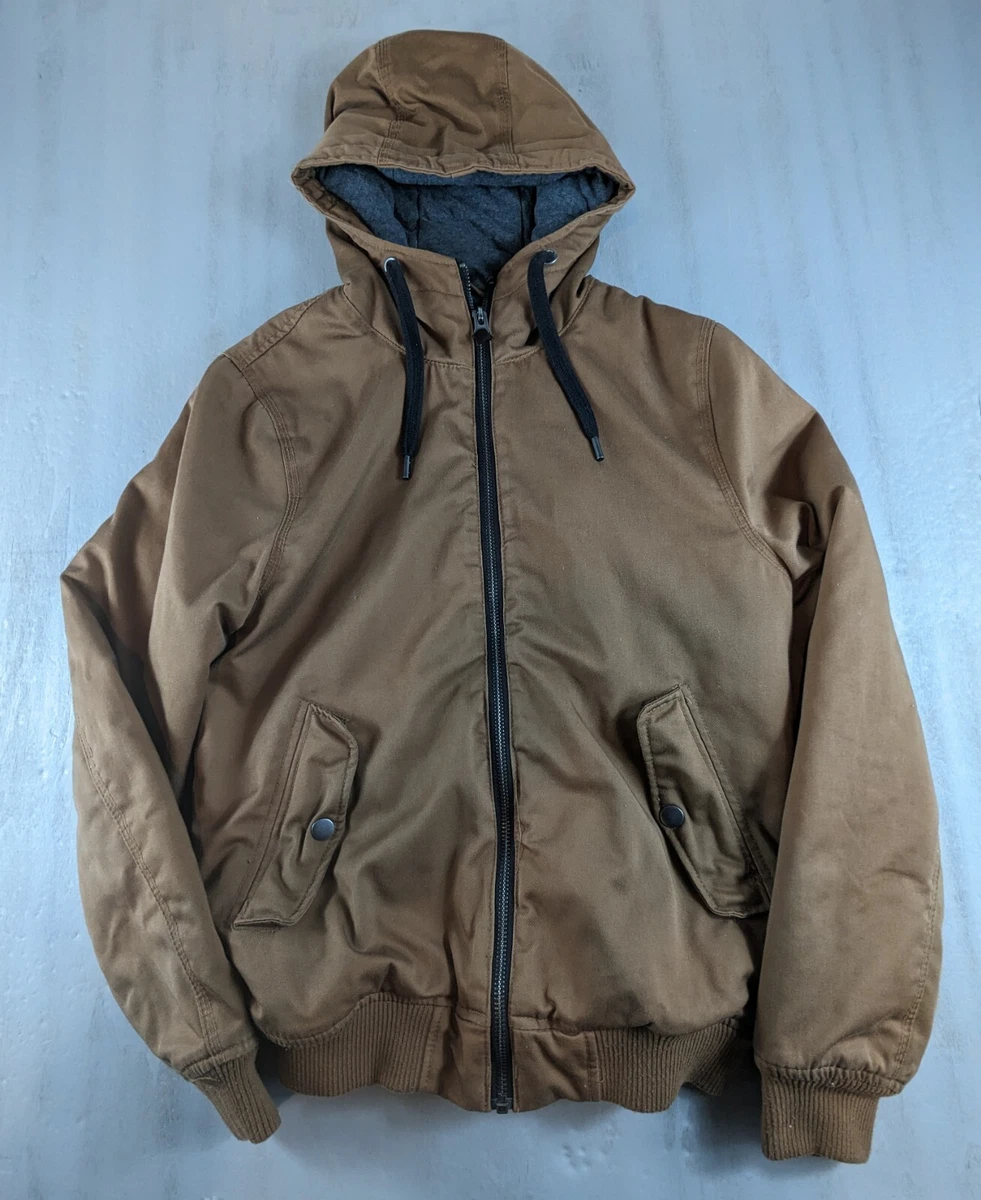 Divided H M DIVD Blue Supply Full Zip Hoodie Brown Two Pocket Chest 42