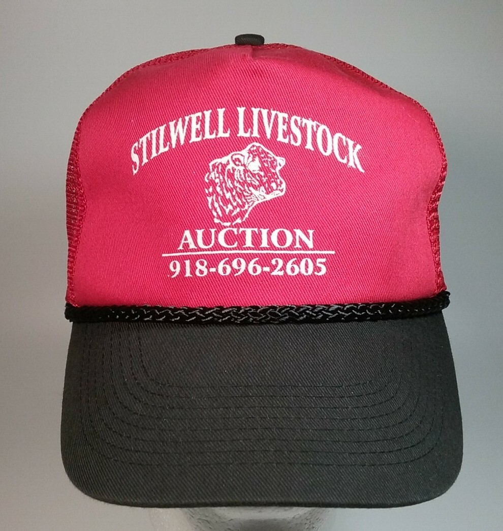 STILWELL LIVESTOCK AUCTION OK Trucker Hat Red Baseball Cap Mesh Back Snapback eBay