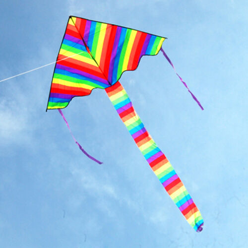 NEW Rainbow Delta Kite 60inch Kites For Kids Best Easy Flyer Easy to Assemble - Picture 8 of 8