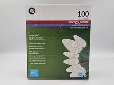 GE Energy Smart 100 C-5 String Lights Warm White Clear Green Cord ConstantON New