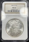 1899 O Morgan Silver Dollar $1 NGC MS64 Bright White