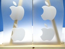  4  New Authentic Apple White Logo Sticker Decal iPhone iPad